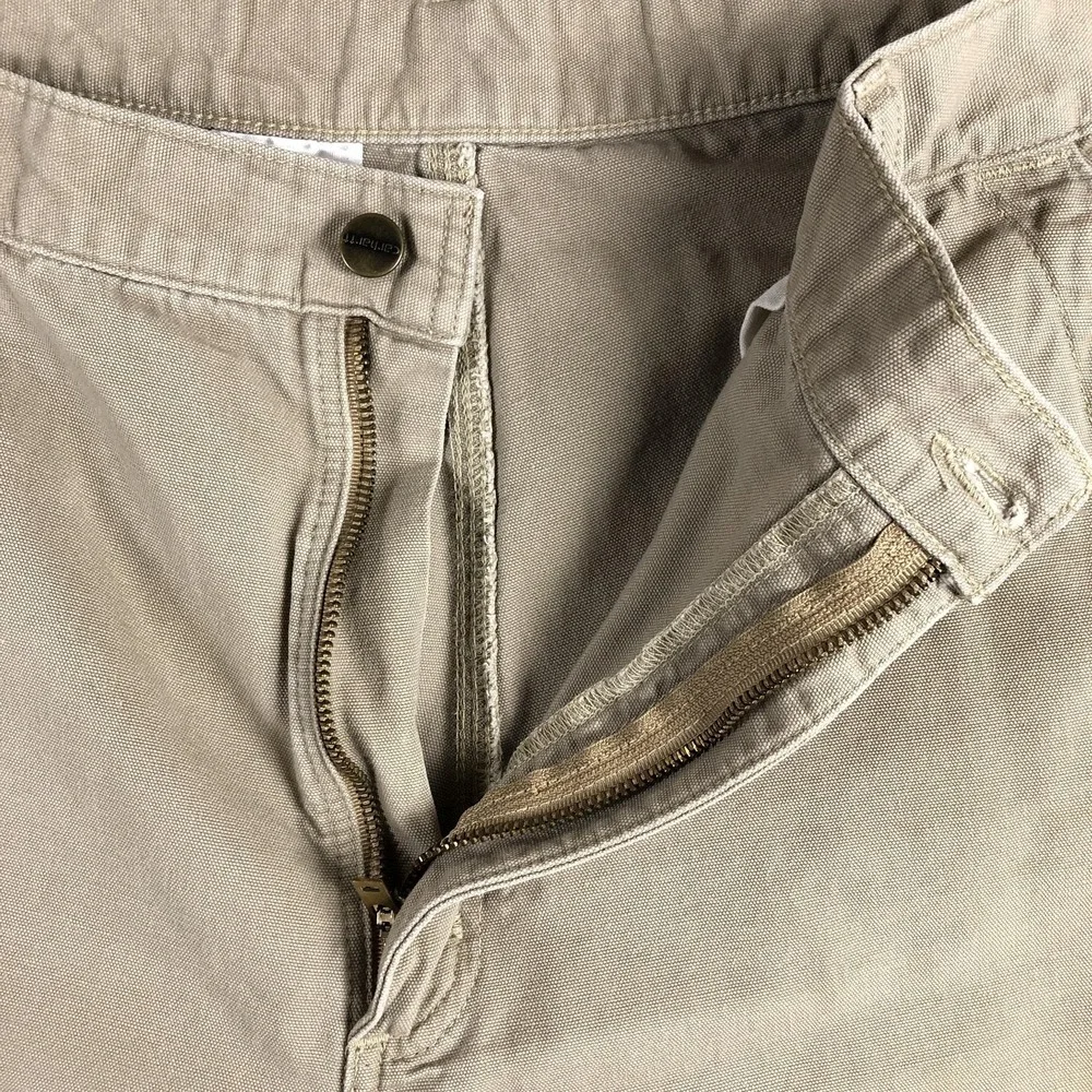 Carhartt Pants Mens 40x34‎ Beige Canvas Relaxed Fit Carpenter Workwear B299 GKH